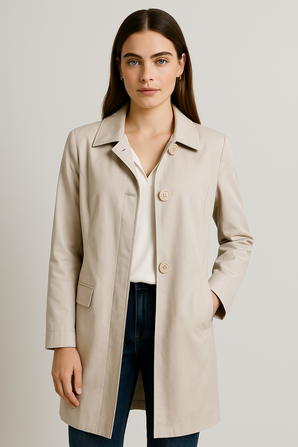 Vintage Cotton Jacket with Flap Pockets-Size: M