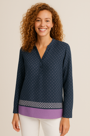 100% Viscose Gerry Weber Floral Print Blouse - Size: L