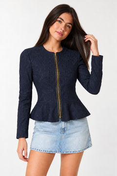 Textured Peplum Jacket - Size: XXS/XS
