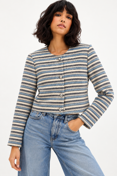 Bouclé Tweed Cropped Jacket - Size: S/M