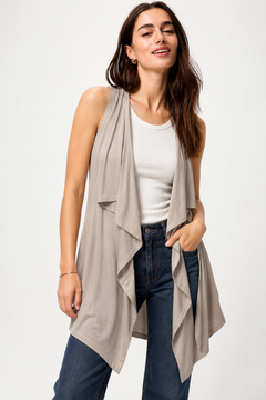 Drape Front Longeline Vest- Size: S