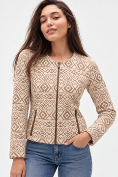 Jacquard Cropped Jacket - Size: XS/S