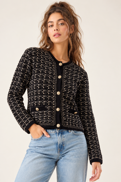 Gold Thread Boucle Cardigan - Size: M