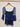 100% Silk Square Neck Blouse in Shades of Blue- Size: S