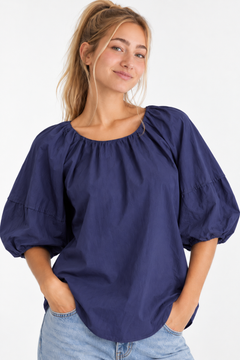 Voluminous Puff Sleeves Blouse in Cotton- Size: L
