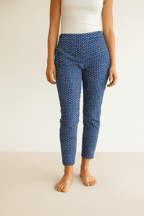 Blue Patterned Pants - Size: 36 EU