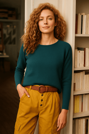 Sea Salt Wool Jumper in Dark Green -Size:S/M