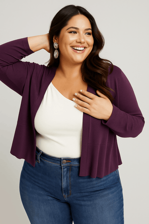 Maroon Cropped Cardigan _Size: XXL