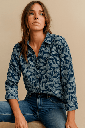 Multicoloured  Blouse in Organic Cotton- Size: M