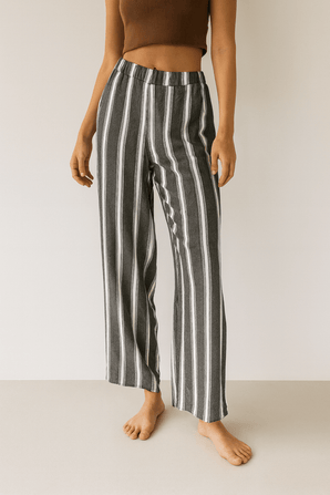Hollister Vertical Stripes Wide Leg Pants - Size: L