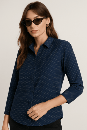 Black Cream Dot Shirt - Size: XS