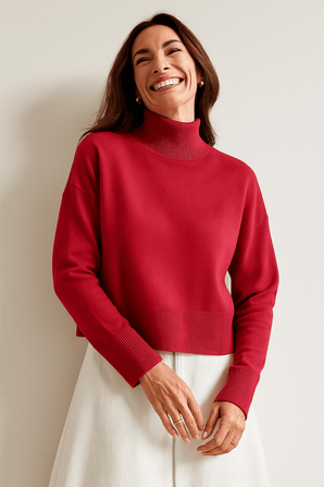 Rich Red Viscose Blend Pullover- Size: L