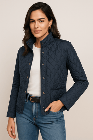 Waterproof Black Quilted Jacket-Size: M/L