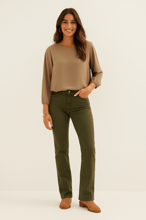 Chiffon Blouse in Champagne Color- Size: XL