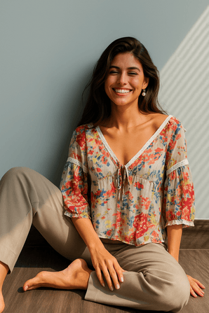 Ralph Lauren Floral Boho Top- Size: M