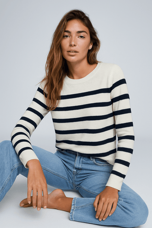 Striped Lightweight Boxy Sweater - Size: S