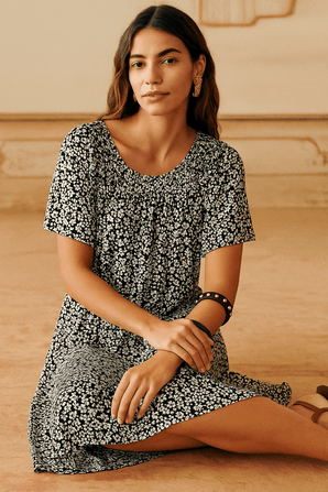 Animal Print Ruffle Dress - Size: M -
