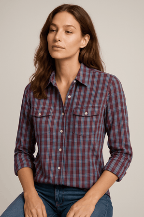 Tommy Hilfiger 100% Cotton Plaid Shirt - Size: M
