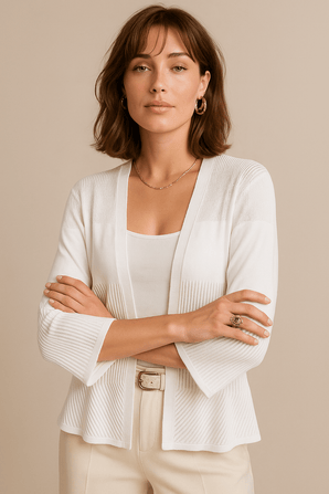 Airy Cardigan in an Off-White Tone-Size:M