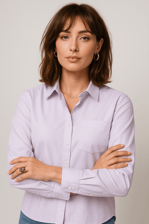 Soft  Lavender Minimalist Shirt - Size: XS