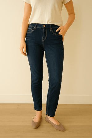 Dark Blue Cotton Jeans - Size: 28x32