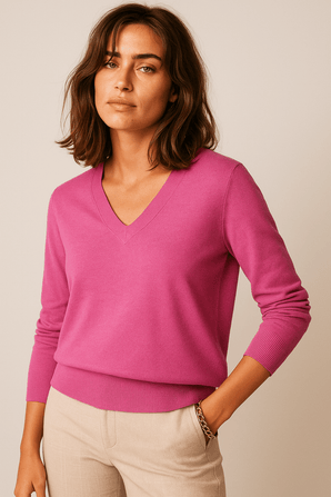 Oversized Basic Sweater in Viscose Blend - Size: S