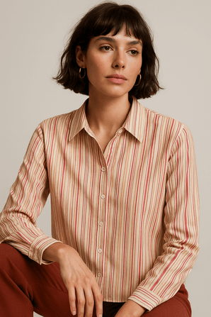 Vintage Style Striped Shirt - Size: XL