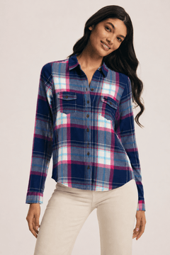 100% Cotton Colorful Plaid Shirt - Size: S