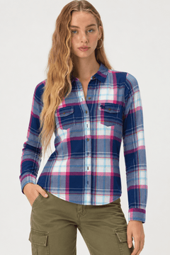 100% Cotton Colorful Plaid Shirt - Size: S
