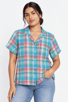 Casual Plaid Shirt in Vibrant Colors - Size: XL/XXL
