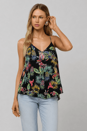 Tropical Abstract Cami Top- Size: S