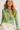 Lime Yellow and Turquoise Sheer Blouse - Size: M