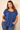 Pleated Rayon Blouse in Cobalt Blue- Size: XL