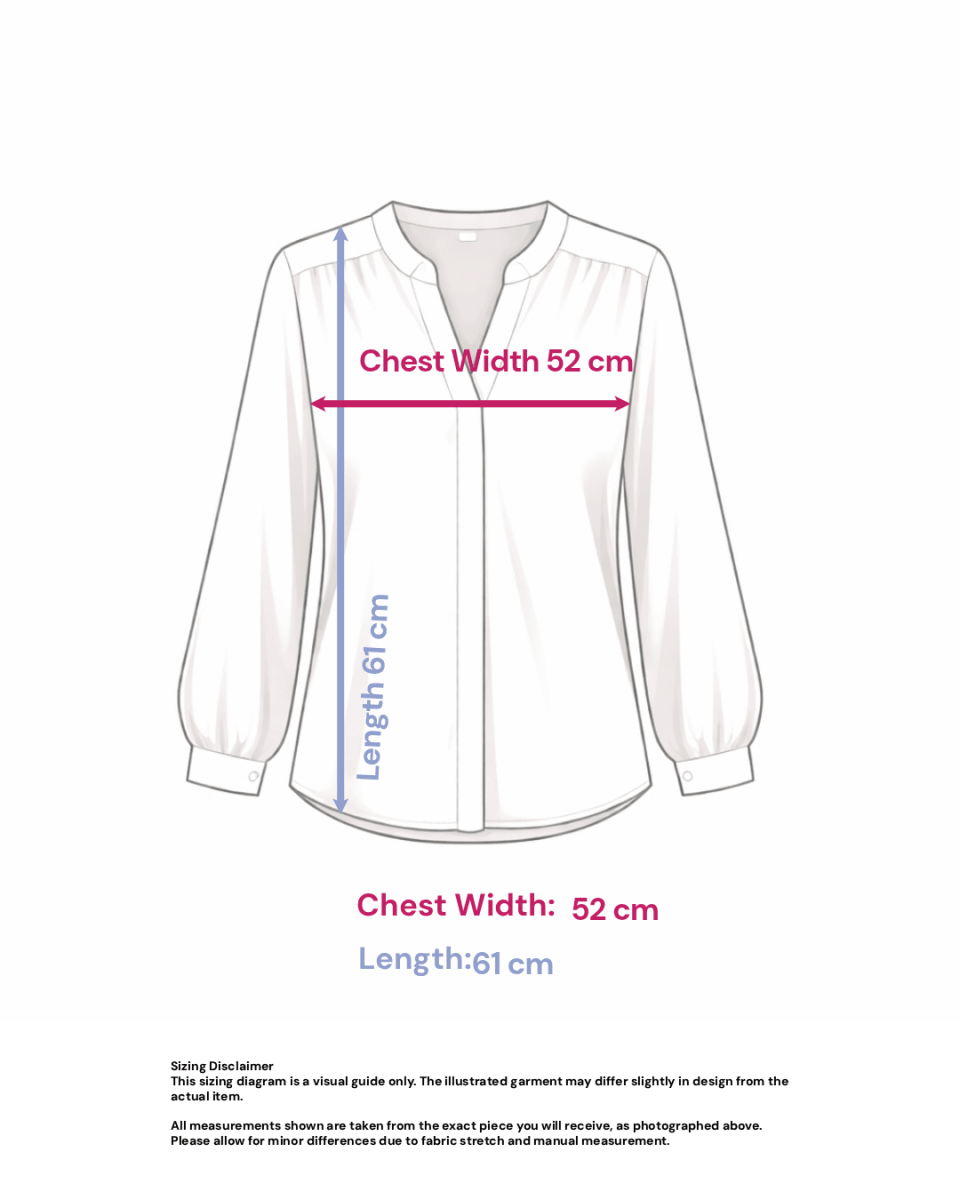 Monochrome Floral Blouse- Size: S/M — measurements