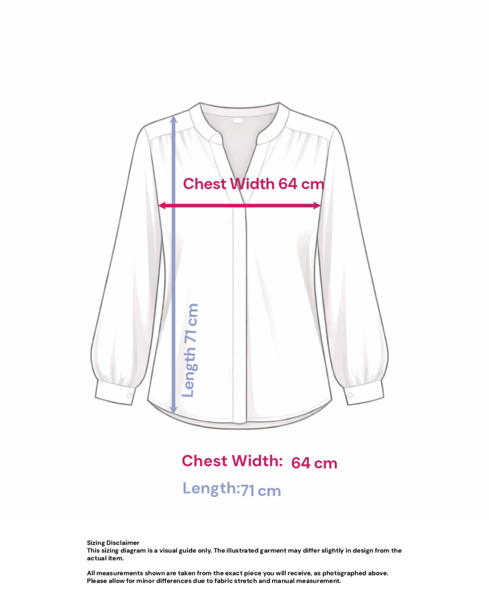 Sequin Embroidered Blouse in Rich Red- Size: XXL — measurements