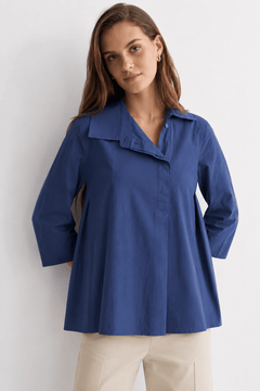 ♦︎ Blue Cotton Blouse- Size: S