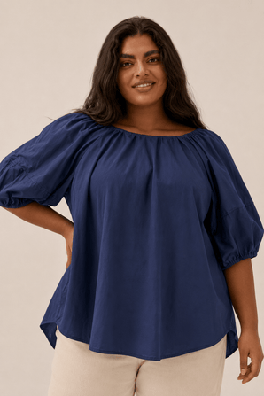 Cos Puff Sleeve 100% Cotton Blouse- Size: L