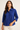 Navy Blue Side Button Blouse - Size: S