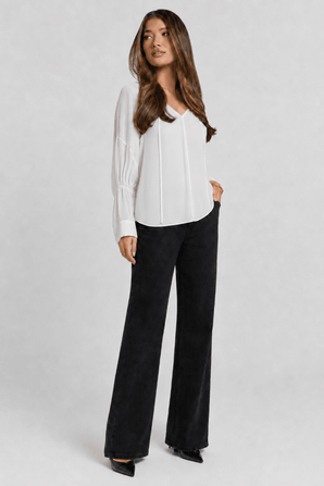 Casual White Blouse in All Viscose- Size: S