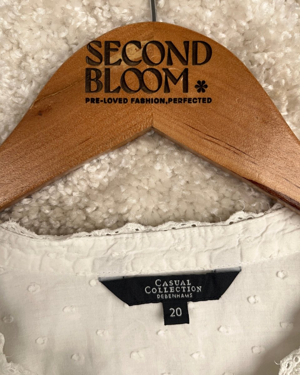 Cotton Blouse in Swiss Dot Fabric- Size: XXL — measurements