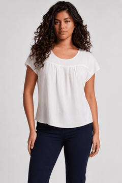 Cotton Blouse in Swiss Dot Fabric- Size: XXL