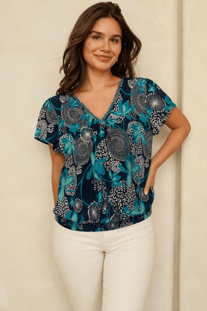 Cotton  Blouse with Elasticated Waist- Size: XL
