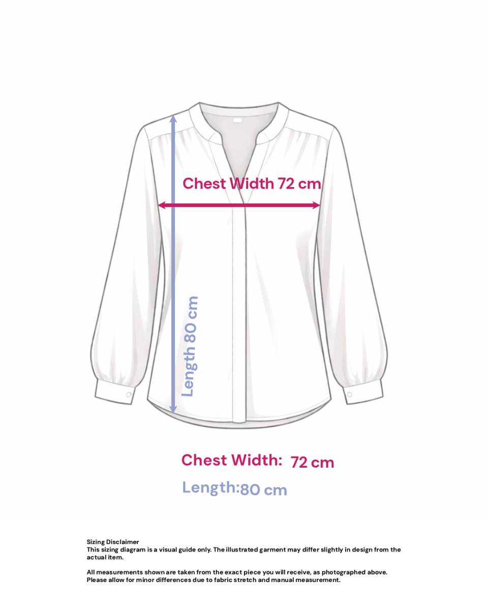 ♦︎ Navy Viscose Blouse - Size: XXL/XXXL — measurements