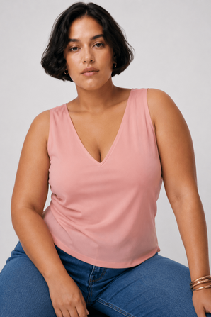 Crossover Back Top in Rose- Size: L/XL
