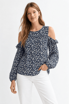 Cutout Blouse in 100% Viscose- Size: M/L