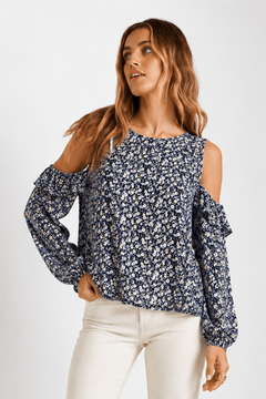Cutout Blouse in 100% Viscose- Size: M/L