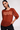 Rust Red Semi-sheer Blouse - Size: S