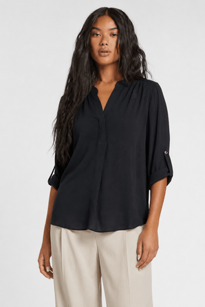 Simple Blouse in Classic Black- Size: L