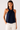 Navy Gold Patterned Halterneck Blouse - Size: L