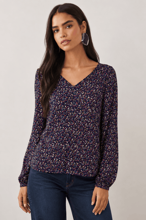 Ditsy Floral Blouse in Pure Viscose- Size: S